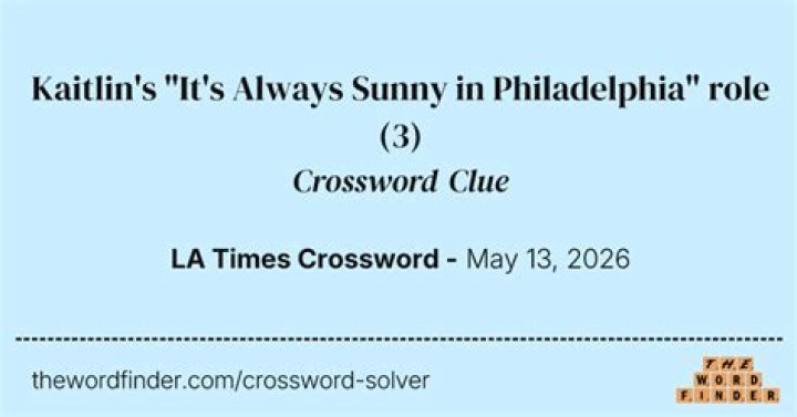Actress Kaitlin of “It’s Always Sunny in Philadelphia” Crossword Clue