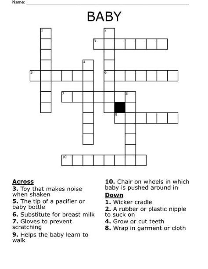 Baby Crossword Clue