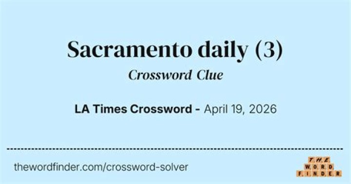 Daily newspaper in Sacramento, Calif. Crossword Clue