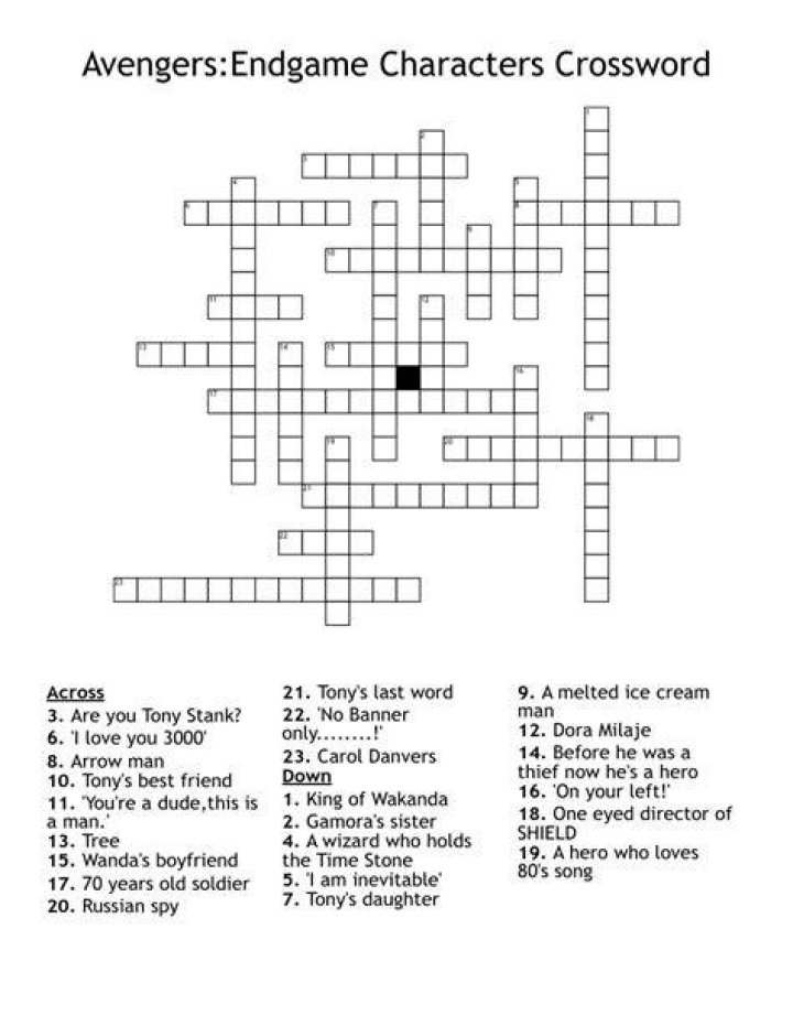 Disney+ series set after “Avengers: Endgame” Crossword Clue