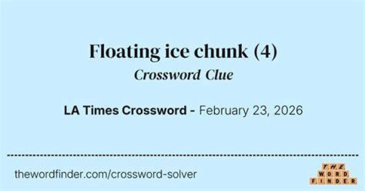 Floating ice chunk Crossword Clue