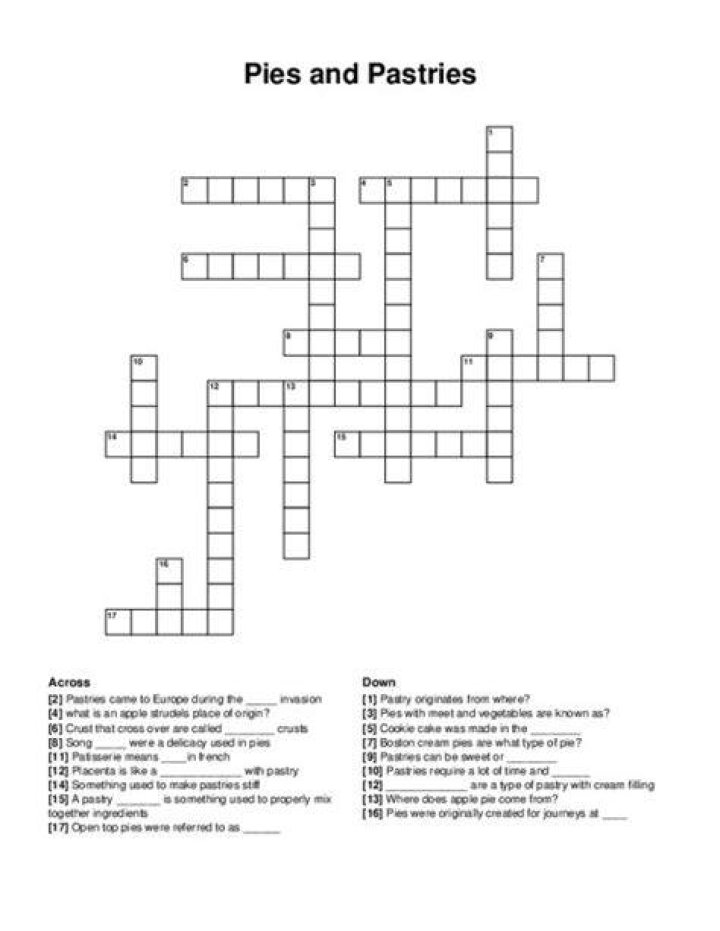 Generous portions of pie Crossword Clue