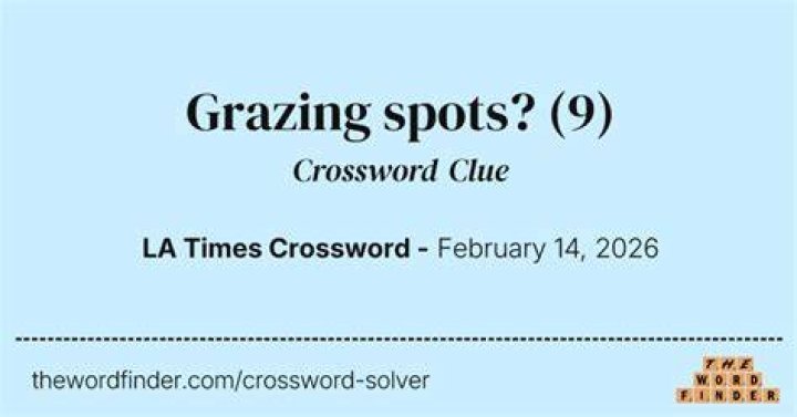 Grazing spots Crossword Clue