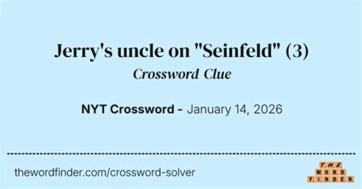 Jerry’s neighbor on “Seinfeld” Crossword Clue