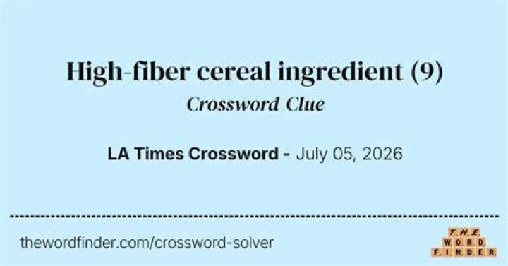 Like some high-fiber cereal Crossword Clue