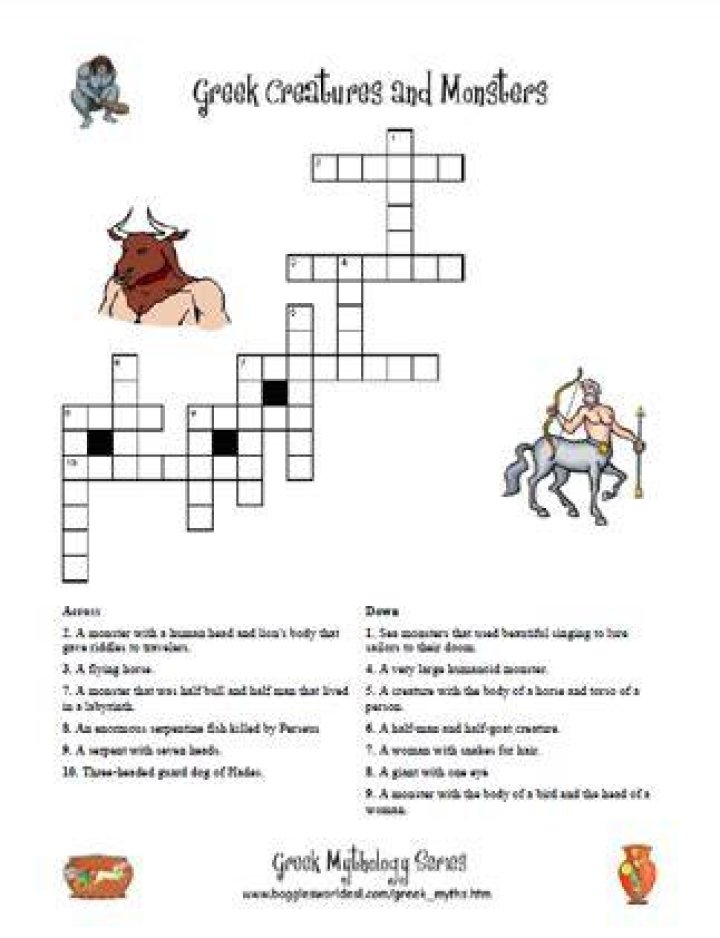 Mythical Greek monsters Crossword Clue