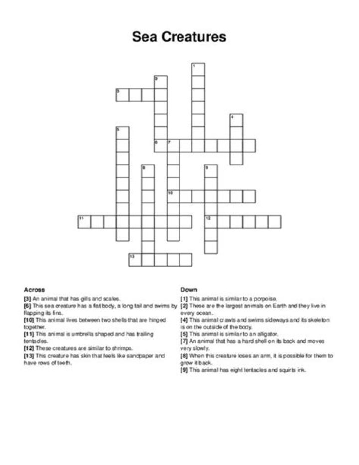 Sea creatures that move by jet propulsion Crossword Clue