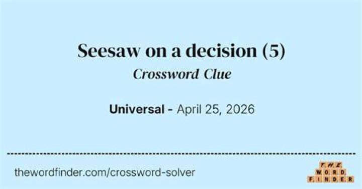 Seesaw, e.g. Crossword Clue