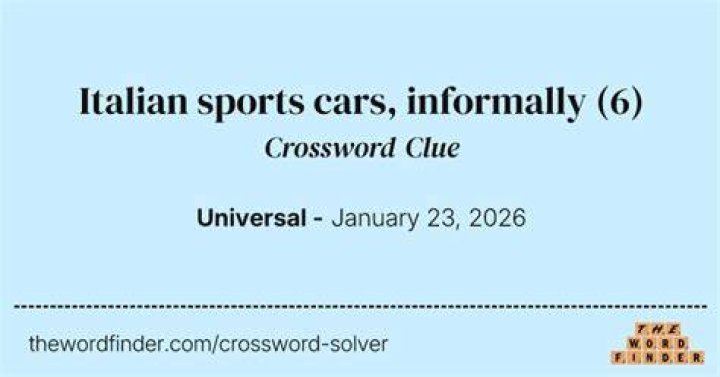 Sporty Italian auto, informally Crossword Clue